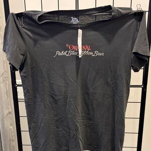 Pabst Blue Ribbon Beer Gray Short Sleeve Tee